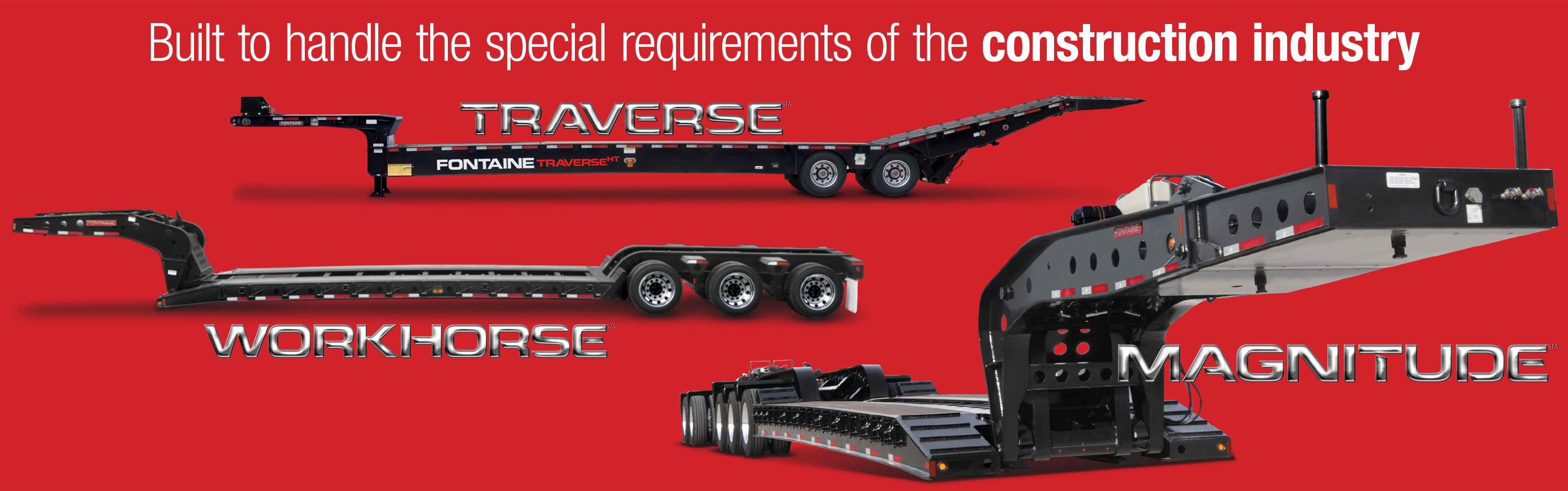 Fontaine Heavy Haul trailers for the construction industry